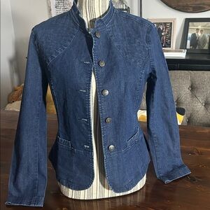 Nicole Miller Blue Jean Blazer jacket